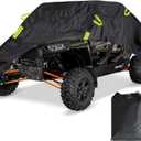 4-6 Seaters RZR UTV Covers Waterproof Outdoor,Heavy Duty Fadeless Oxford Cloth,Windproof All Weather Side by Side Covers Accessories for Polaris RZR Can-Am Yamaha Honda,157Lx59Wx71H Inches (Multi-Angle Reflective TapeGreen)