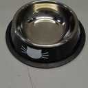 Cat Bowls for Food and Water,  Rapsrk Non-Slip Stainless Steel Black