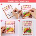 24 Pack Valentines Day Cards for Kids Classroom with Mini Pop Fidget Keychain Valentines Day Gifts for Kids School, Valentine Exchange Cards for Class Party Favors Set Toddlers Girls Boys