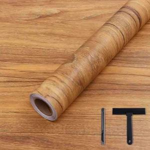 COSNIGHT Wood Grain Contact Paper with Tools, Peel and Stick Wallpaper, Self Adhesive Wall Paper for Countertop Drawer Shelf Liner Cabinet Easy to Clean 15.7In x 118In