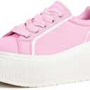 LUCKY STEP Women's Platform Fashion Sneakers Classic Wedge Canvas Casual Low Top Retro Walking Shoes Size 7