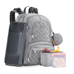 Diaper Bag Backpack, 6 in 1 Kit Baby Bags Large Travel Diaper Backpack for Boys and Girls with Washable Changing Pad, Extra Breast Insulated Cooler, Pacifier Case, Silicone Bag and Stroller Straps