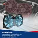 Dual Radiator Fan with Control Module Replacement for Pathfinder 2013-2017 Replacement for QX60 2014-2019 Replacement for JX35 2013 Replacement for 621-586 621586 214813JA2E NI3115149