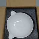 Ceramic Raised Cat BowlTilted Raised Cat Bowl Anti Vomit Cat Bowls for Indoor Cats Whisker Friendly Pet Feeder for Cats Puppies, Microwave and Dishwasher Safe (White)