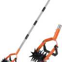 Rotary-Cultivator-Tool - Hand Tiller for Gardening, 2-in-1 Garden Weeding Hoe and Crumbler Soil Cultivator Tool for Soil Mixing or Reseeding Grass