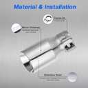 2.5 Inch Stainless Steel Exhaust Tip, 2.5" Inlet to 4" Inch Outlet, 9"/230mm Long Polished Clamp on Exhaust Tailpipe Tip, Double Wall & Slant Cut Exhaust Finish Tailpipe with Clamp