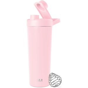 Simple Modern Stainless Steel Shaker Bottle with Ball 24oz | Metal Insulated Cup for Protein Mixes, Shakes and Pre Workout | Rally Collection | Blush