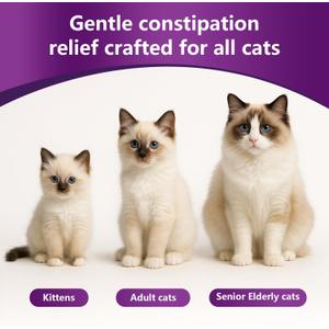 Cat Constipation Relief,Liquid Drops Laxative for Felines,100% Pure Natural Gentle Herbal Supplement,Pets Stool Softener,Promote Digestive Health,Probiotic Gut & Immune Support