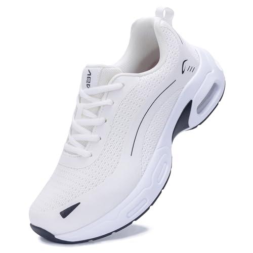Artlea Women's Walking Shoes with Arch Support Orthotic Tennis Shoes for Plantar Fasciitis Women Fashion Sneakers for Foot Pain Relief, Size: 10 White/Black