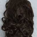 Short Brown Wigs for Women Brunette Wavy Vintage Wig with Bangs Synthetic Shoulder Length Curly Natural Wig for Cosplay,Halloween,Daily Use