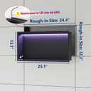Qeke Stainless Steel Shower Niche 24" X 12", No Tile Needed Wall Niche with RGB Led Light, Recessed Shower Shelf for Bathroom Storage Over Mount Installation, Matte Black