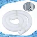 1-1/4 Inch x 3ft Above Ground Pools Replacement Hose for Pump 330 GPH, 530 GPH, and 1,000 GPH Compatible with Intex Coleman Summer Waves Pool Skimmer (White 1-1/4by 3ft)