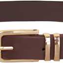 GRACE KARIN Women Leather Belt for Dresses Jeans Pants Waist Belt with Gold Buckle Medium PU Leather Belt (Small)