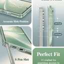 GVIEWIN for Samsung Galaxy S25 Ultra Case, [Slide Camera Cover & Built-in HD Screen Protector] [2 Front Frames] Shockproof Military Grade Protective Marble Phone Case 6.9" (Desert Dream/Green)