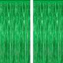2 Pack Tinsel Backdrop, 3.28 FTx7.05 FT Green St Patricks Day Party Decorations, Metallic Backdrop Curtains Tinsel Curtains Streamer Backdrop, Party Supplies Wall Decor for St. Patricks Party Birthday