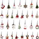 Edenseelake 30 Pcs Mini Hanging Resin Metal Christmas Ornaments Set with String for Tree Decoration