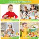 78Pc Pretend Play Food for Kids Kitchen, Cutting Toy Food with Storage Basket, Play Kitchen Accessories, Food Toys with Veggies, Fruits, Fake Food with Pizza Toy, Pretend Food, Boys Girls Gift
