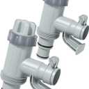 [PATENTED] Deeroll Pool Plunger Valve Plus for Above Ground Pool - 2-in-1 Plunger Valve Replacement Parts, Pool Accessories, 1/4 Inch Pool Pipe Holder with Plunger Valve(2PCS)