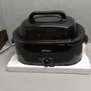 Sunvivi Roaster Oven, Electric Roaster Oven with Viewing Lid, 30lb 26-Quart Turkey Roaster with Unique Defrost/Warm Function, Large Roaster with Removable Pan & Rack, Stainless Steel, Black