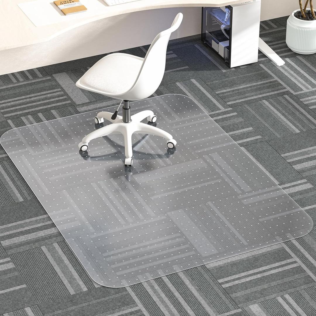 Office Chair Mat for Carpet, 36" X 48" X 0.09" Desk Chair Mat for Carpet Floors, Clear and Thick Rolling Computer Chair Mats with Non-Slip Studded for Home and Office Low Pile Carpets