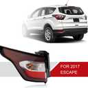 Tail Lights Outer with Light Bulb and Harness Compatible With 2017-2019 Ford EscapeS, SE, SEL Taillight Rear Brake Lamp Signal Assembly Left Driver Side GJ5Z13405C FO2805116