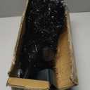 Juegoal Lighted Artificial Halloween Black Christmas Tree, Pre-lit 4 FT Black Tinsel Xmas Pine Trees, Light up with 70 LED Lights Battery Powered, 8 Modes & Timer for Home Office Party Decorations