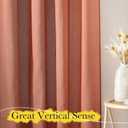 NICETOWN Linen Sheer Burnt Orange Curtains, Rod Pocket & Back Tab Faux Linen Semi Sheer Burlap Window Treatments Privacy with Light Filtering for Bedroom/Living Room, W52 x L95, 2 Panels