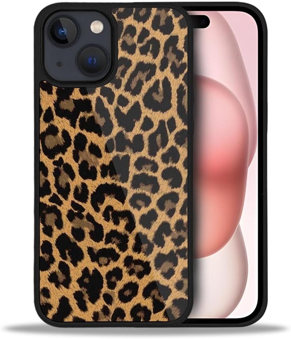 Compatible with iPhone 15 Case,Leopard So Cool for Woman Men Full Body Protective Cover Shockproof Slim Dopamine Designed Case for iPhone 15 6.1 in -Black Leopard Print