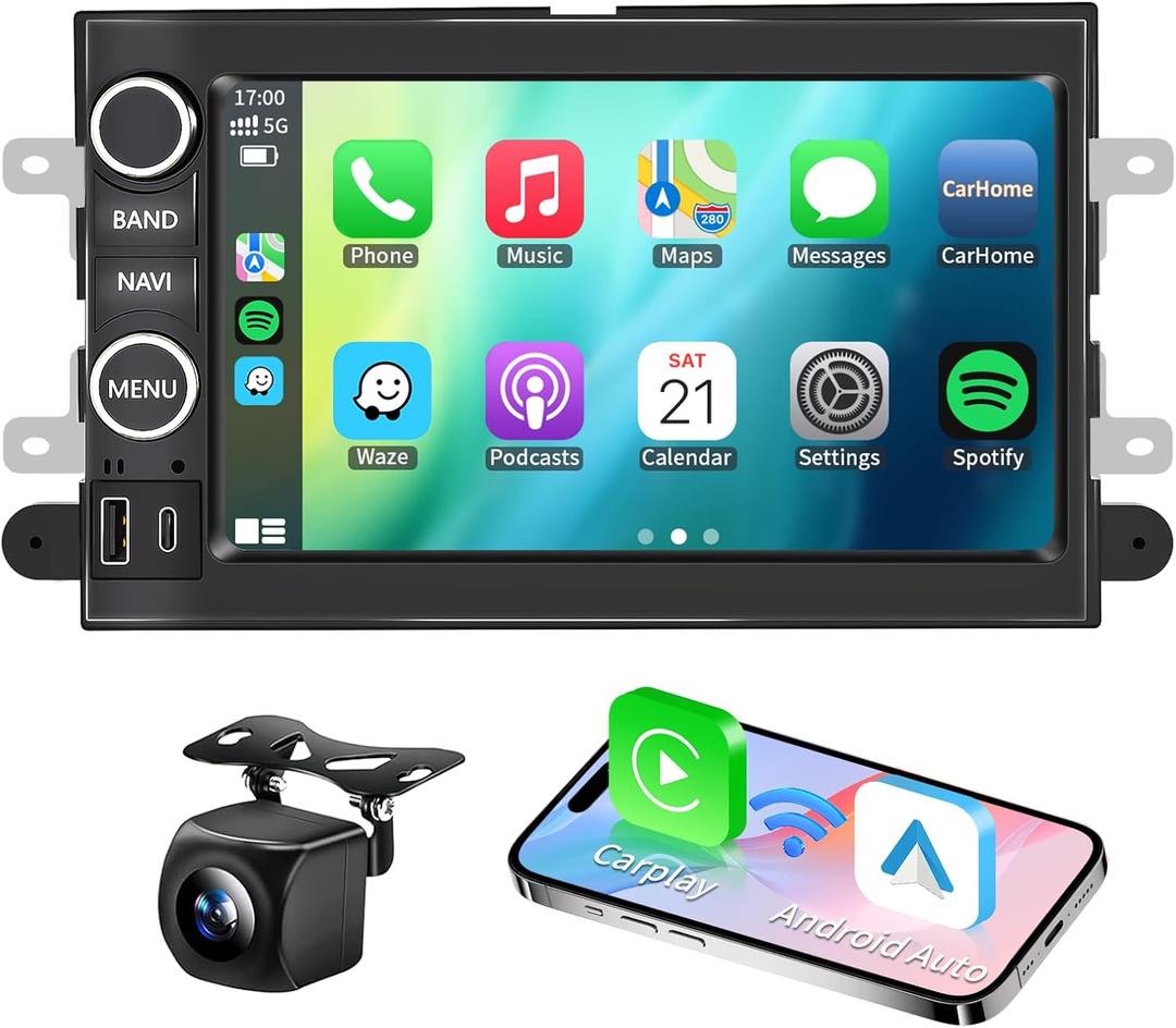 Android 14 Car Radio Stereo for Ford F150/F250/F350 Expedition 2004-2014,Mercury Milan 2006-2009,Lincoln Mark LT/MKX with Apple Carplay Android Auto Touchscreen Bluetooth/GPS/WiFi/Backup Camera/SWC