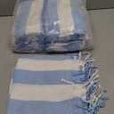 Set of 6 Turkish Beach Towel, Cotton Beach Towels, 36 x 71 Inches Turkish Towel, Sand Free, Quick Dry, Lightweight Beach Towels for Adult Blue