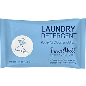 Travel Laundry Detergent Powder Bulk - Individually Wrapped Multi Pack - 10 Packets (1.5 oz per bag) - Non Toxic Supplies - For Clean & Fresh Clothes - Stain Remover Powder