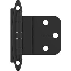 Amerock BPR3417FB | Cabinet Hinge | 3/8 in (10 mm) Inset Non-Self Closing Face Mount | Matte Black | Kitchen Cabinet Door Hinge | 1 Pair/2 Pack | Functional Hardware