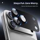 Hoerrye for iPhone 17 Pro Max Camera Lens Protector - [12FT Shatterproof Military Grade] [Strong Adsorption] Metal 9H+ Tempered Glass Camera Screen Full Cover Case Friendly,Black