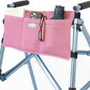 Top Glides 5-Pocket Carry-All Pouch for Stander Folding Walkers (Pink)