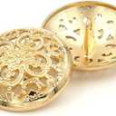 10PCS Clothes Button - Retro Hollow Sewing Button Shank Round Shaped Metal Button Set for Men Women Blazer, Coat, Uniform, Shirt, Suit and Jacket (Gold, 25mm)