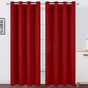 2Pcs Red Curtains 62x62Inc