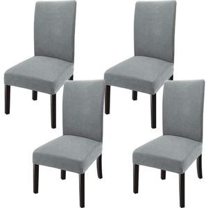 GoodtoU Dining Room Chair Covers Set of 4 - Dining Chair Covers 4 Pack Chair Slipcovers Set of 4, Kitchen Set of 4 for Hotel, Dining Room, Light Gray