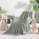 Monbix Light Sage Green Fleece Throw Blanket for Couch- Room Decor Soft Cozy Blankets for Women, Lightweight Fleece Flannel Bed Blanket Suitable for All Seasons(50"60",Light Sage Green)