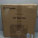 PELONIS 3-Speed, 20-Inch Box Fan for Bedroom, 5 Blades, 2295 CFM, Black