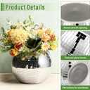 Inbagi 6 Pcs Disco Ball Planter Disco Ball Vase Centerpieces Mirror Glass Flower Vase Decor Candle Holder Bulk for Wedding Birthday Party Bedroom Kitchen Office(5.5 x 7 Inch,Silver)