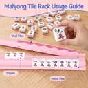 White Mahjong Racks with Magnetic Pushers Set of 4,19.6" Wooden Tile Racks
Magnetic Pushers Keep Tiles Organized,White Scalloped Design, Smooth Wooden Finish for Elegant American Mahjong Games & Gifts