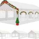 COBIZI 13x26FT Party Tent Heavy Duty Outdoor Gazebo White Event Shelter Wedding Canopy Tent for Parties Carport Commercial with Removable Sidewall Windows, Powder Coating (Better Than Galvanized)