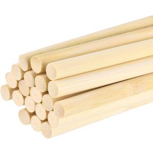 MECCANIXITY Wooden Dowel Rods, 5/16 x 20 Inch Round Dowel Rod Wood Sticks Bamboo Stick for Arts Crafts Photo Booth Props DIY Building Model, 20 Pack