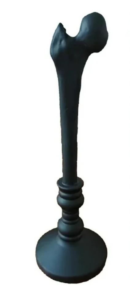 12" Gothic Skull Candlestick Holder - Heavyweight Resin Tabletop Decor for Halloween, Dining & Mantel Displays (Candle Not Included)​​ black
