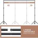 Backdrop Stand 10x7.5ft (WxH), Photo Backdrop Stand for Parties, Heavy Duty Background Stand Kit with 6 Clamps and 2 Sandbags
