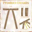 2 x 30 Pcs Velvet Bows for Christmas Tree, 5 x 7 Inch Vintage Rustic Christmas Ribbon Bows Ornaments for Tree Garland Wreath Gifts Outdoor Indoor Xmas Home Decorations(3/8'' Wide + 5/8'' Wide) (Khaki)