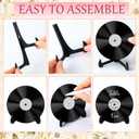 Novabright 20 Pcs Vinyl Record Wood Wedding Table Numbers with Easel Stand Retro Music Wedding Party Decorations for Reception DIY Doodle Fake Records Table Signs with 3 Markers for Souvenir Gifts