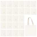 25 Pcs Mini Tote Bag Reusable Grocery Bags Blank Canvas Tote Bags DIY Sacks Gift Bags for Kids DIY Craft Party Favors (8.5 x 8 Inch)