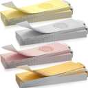 Polymer Material Reusable Napkin Band, Glue-Free Tear-Proof Water Resistant Oil-Proof Napkin Bands Set of 200(Assorted 4 Front Colors and Back Silver), 6 Adjustable Sizes Napkin Rings (A-009-hmix)