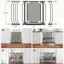 30-49" Baby Gate for Stairs, Auto Close Dog Gate Indoor, Black